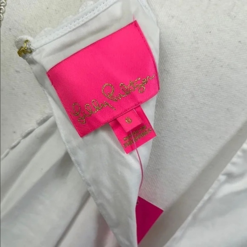 Lilly Pulitzer sz 6 Elegant White Sleeveless Dress - Picture 9 of 11